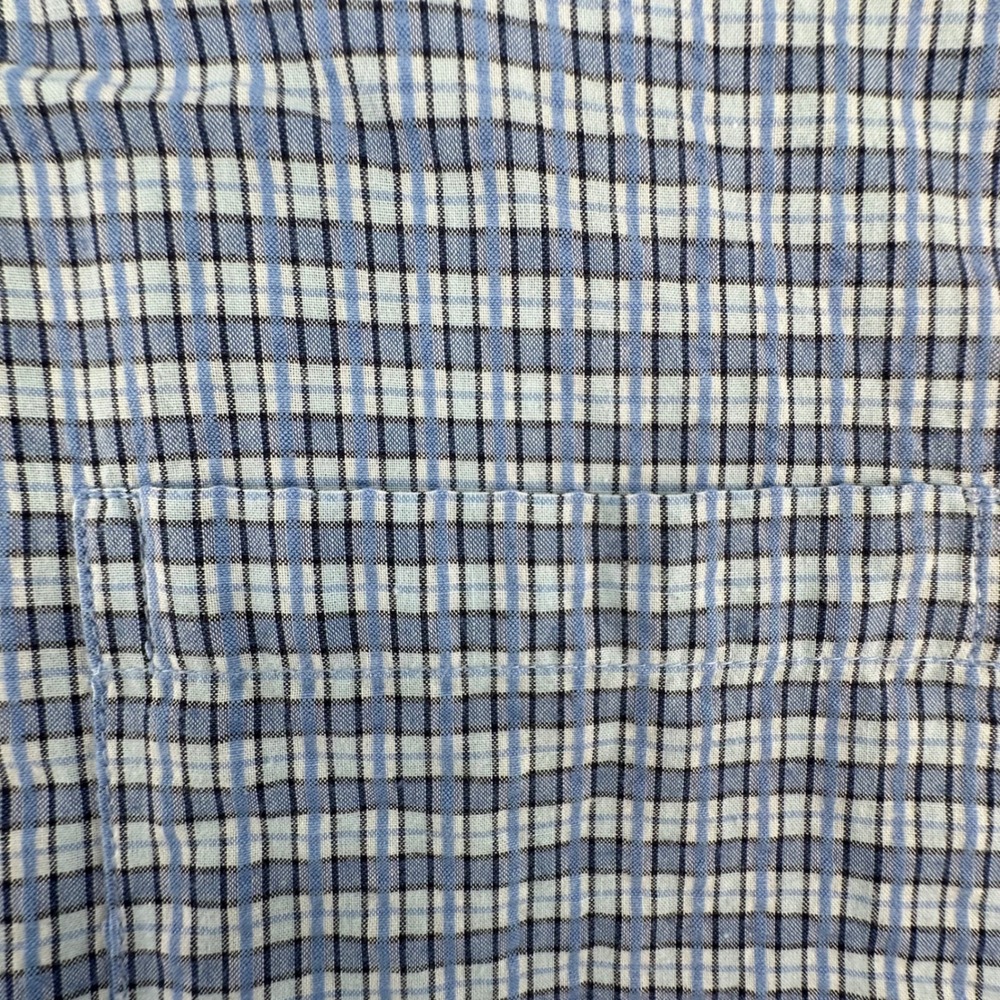 Eddie Bauer Mens Blue Plaid Seersucker Short Sleeve Button Down Shirt Size M - Picture 3 of 13